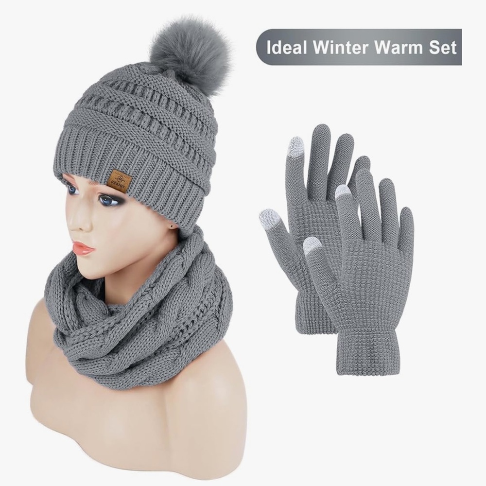 Winter Warm Knitted Sets Winter Touchscreen Glove… - image 5